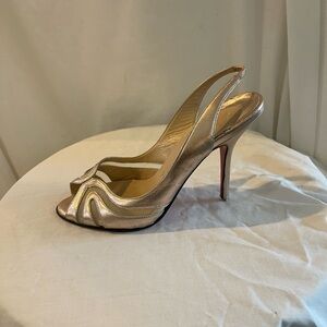 Christian Louboutin Gold Leather Slingback